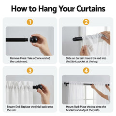 Artiss Blockout Curtains 2X 132x213cm Light Filtering Window Drapes Rod Pocket