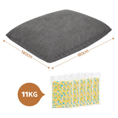 Artiss 3 in 1 Bean Bag Chair with Filler Convertible Bean Bag for Adults, Corduroy DIY Stuffed Bean Bag Sofa Washable for Living Room Bedroom, Grey