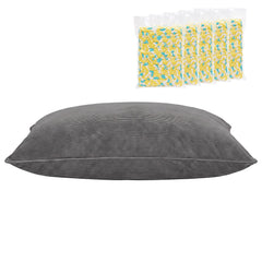 Artiss 3 in 1 Bean Bag Chair with Filler Convertible Bean Bag for Adults, Corduroy DIY Stuffed Bean Bag Sofa Washable for Living Room Bedroom, Grey