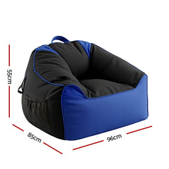Artiss Gaming Bean Bag Chair Cover (No Filler) for Adults Teens Kids Splash-Proof Floor Gaming Chair Cover with Side Pockets, Headphone Hanger, Cup Holder, Bean Bag Cover Only