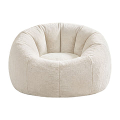 Artiss Bean Bag Chair Cover (No Filler) Soft Faux Fur Beanbag Cover Large Round Stuffed Animal Storage Bean Bag Cover Washable Lazy Sofa Cover for Adults Kids Teens, Beige