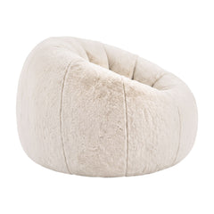 Artiss Bean Bag Chair Cover (No Filler) Soft Faux Fur Beanbag Cover Large Round Stuffed Animal Storage Bean Bag Cover Washable Lazy Sofa Cover for Adults Kids Teens, Beige