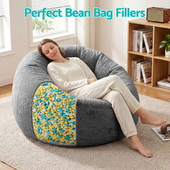Artiss 15lbs (6.6KG) Bean Bag Filler Shredded Memory Foam Filling High Density Soft Pillow Stuffing for Bean Bag Chair, Couch Cushion, Dog Bed, Stuffed Animals and Arts Crafts