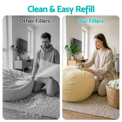 Artiss 15lbs (6.6KG) Bean Bag Filler Shredded Memory Foam Filling High Density Soft Pillow Stuffing for Bean Bag Chair, Couch Cushion, Dog Bed, Stuffed Animals and Arts Crafts