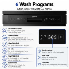 Devanti 12 Place Settings Dishwasher 55cm Freestanding Benchtop Built-In