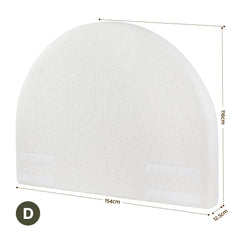 Artiss Double Size Headboard for Bed Frame Boucle Fabric No-Assembly Vacuum Compressed Soft Backrest with Removable Washable Cover 154cm Wide