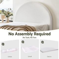 Artiss Double Size Headboard for Bed Frame Boucle Fabric No-Assembly Vacuum Compressed Soft Backrest with Removable Washable Cover 154cm Wide