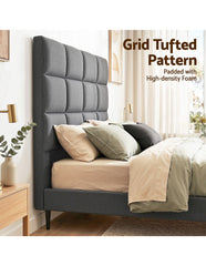 Artiss Bed Headboard Double Bedhead Linen Fabric Charcoal