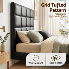 Artiss Bed Headboard Queen Bedhead PU Leather Black
