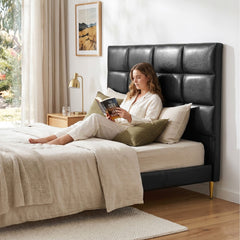Artiss Bed Headboard Queen Bedhead PU Leather Black