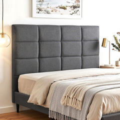 Artiss Bed Headboard Queen Bedhead Linen Fabric Charcoal