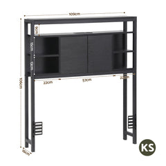 Artiss Bed Headboard King Single Storage Bedhead Charging Station Black