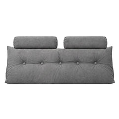 Artiss Headboard Pillow Double Wedge Backrest Triangular with 2 Cushions Grey