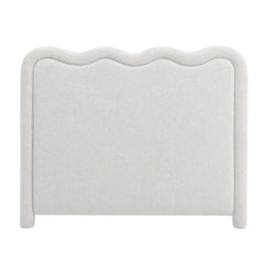 Artiss Boucle Bed Head Double Size Upholstered Wavy Headboard Beige