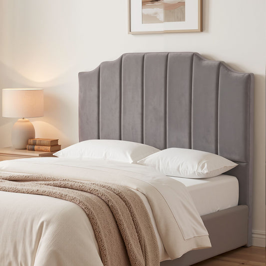 Artiss Bed Head Headboard Double Velvet 138CM - Grey