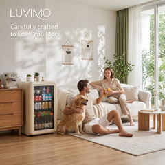 LUVIMO 130L Bar Fridge Mini Refrigerator Glass Door Aesthetics Cooler