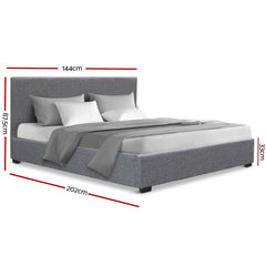 Artiss Bed Frame Double Size Gas Lift Grey NINO