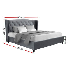 Artiss Bed Frame Queen Size Grey PIER