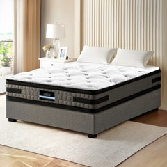 Artiss Bed Frame with 36cm Giselle Mattress Set King Single Gas Lift Base Grey