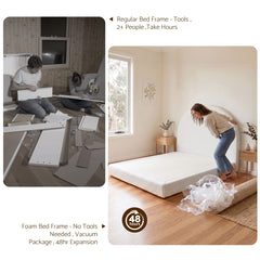 Artiss Queen Bed Frame Boucle Fabric Vacuum Compressed Beds Removable Washable Cover No-Assembly