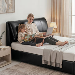 Artiss Queen Bed Frame Gas Lift Storage 3 Drawers Adjustable Headboard Platform Bed Black