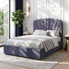 Artiss Double Bed Frame with Lift Up Storage and USB Ports Grey