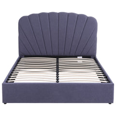 Artiss Queen Bed Frame with Lift Up Storage and USB Ports Grey