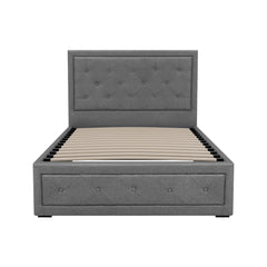 Artiss Bed Frame King Single Size Gas Lift Storage Mattress Base Wooden Grey