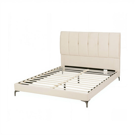 Artiss Queen Bed Frame Upholstered Platform Bed with Tufted Headboard 300kg Support