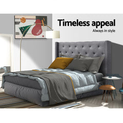 Artiss Bed Head Headboard Queen Size Fabric - LUCA Grey