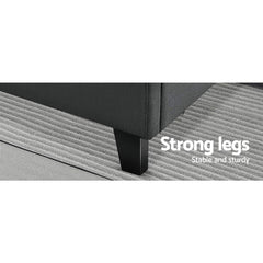Artiss Bed Frame Queen Size Charcoal TINO