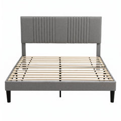 Artiss Double Bed Frame with Adjustable Headboard, Grey, 300kg Capacity