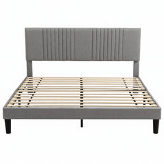 Artiss King Bed Frame with Adjustable Headboard, Grey, 300kg Capacity