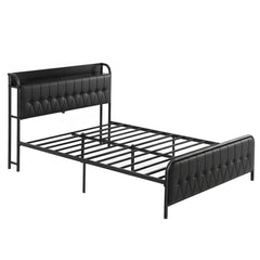 Artiss Queen Bed Frame with Storage Headboard SAA Certified Charging Station