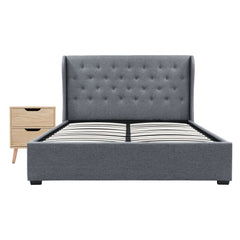 Artiss Gas Lift Queen Bed Frame and Bedside Table Set 2 Drawer Nightstand Bedroom Furniture Bundle