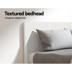 Artiss King Single Bed Set with BedStory Hybrid Mattress Upholstered Platform White Boucle Fabric