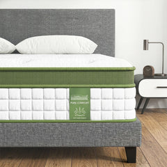 Artiss BedStory Single Bed Frame and Mattress Set, 30cm Hybrid Cooling Gel Mattress with Grey Upholstered Wooden Platform Base, Modern Bedroom Furniture Bundle