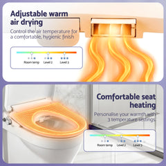 Cefito Electric Bidet Toilet Seat Washing Without Power Heated D-Shape Air Dryer