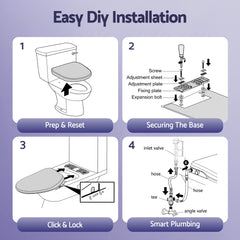 Cefito Electric Bidet Toilet Seat Washing Without Power Heated D-Shape Air Dryer