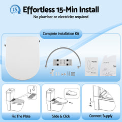 Cefito Non Electric Bidet Toilet Seat D-Shape Dual Nozzle Soft Close WaterMark DIY
