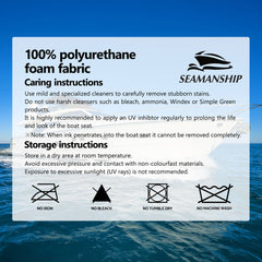 Seamanship 2X Folding Boat Seats with 2X Adjustable Pedestals 55–75cm Marine Seat Swivel High Back 12cm Padding Black