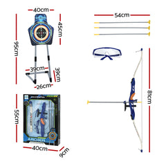 Keezi Kids Bow and Arrow Set Toy Archery Standing Target Suction Cup Arrows Goggles