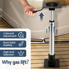 Seamanship Boat Seat Pedestal 55 - 75cm Adjustable Gas Lift 360 Degrees Swivel