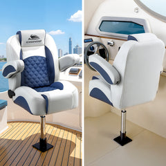 Seamanship Boat Seat Pedestal 55 - 75cm Adjustable Gas Lift 360 Degrees Swivel