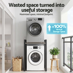 Artiss Over Washing Machine Rack Laundry Shelf Space Saver 75cm Black