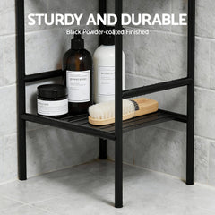Artiss 5 Tier Floor Standing Corner Shower Caddy Bathroom Organizer Black