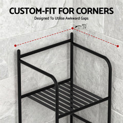 Artiss 2X Floor Standing Corner Shower Caddy 5 Tier Bathroom Organizer Black