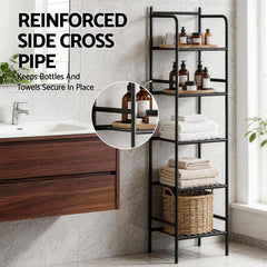 Artiss 2X Floor Standing Corner Shower Caddy 5 Tier Bathroom Organizer Black