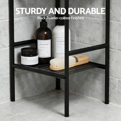 Artiss 2X Floor Standing Corner Shower Caddy 5 Tier Bathroom Organizer Black