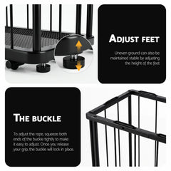 Everfit Ball Storage Rack Elastic Rope Ball Rack Wall Mounted & Floor Organizer